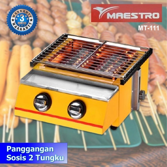 ✨New Ori Maestro Mt-111 Pemanggang Sosis 2Tungku Tidak Berasap  Hemat Gas Limited