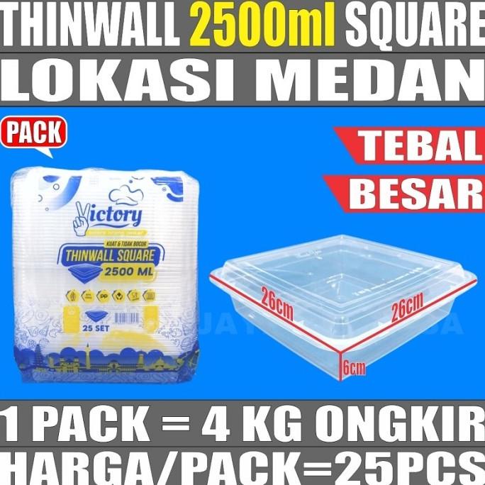 

Termantab] Thinwall Besar Sq 2500ml / Square 3600ml Tebal Plastik Per Pack Medan