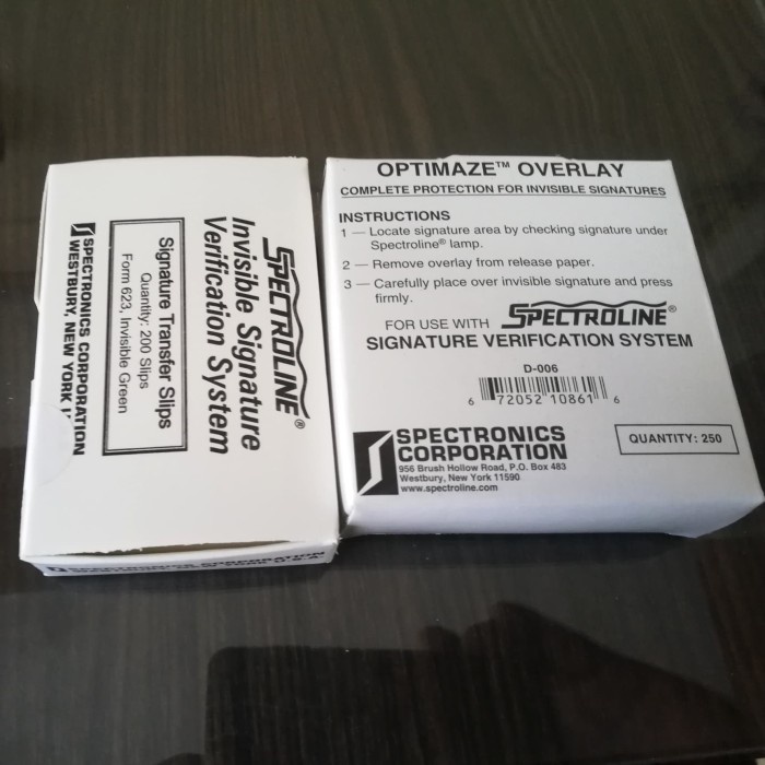 

Po Invisible Signature Dan Overlay Merk Spectroline Total 50 Set