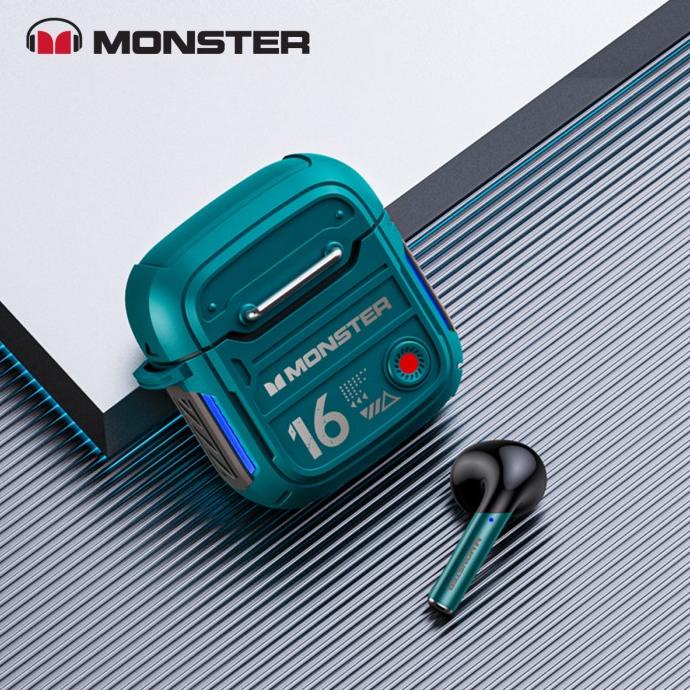 Terbaru Monster Xkt16 Bluetooth Earphone Tws Headset Earbuds Headphone Terbaik