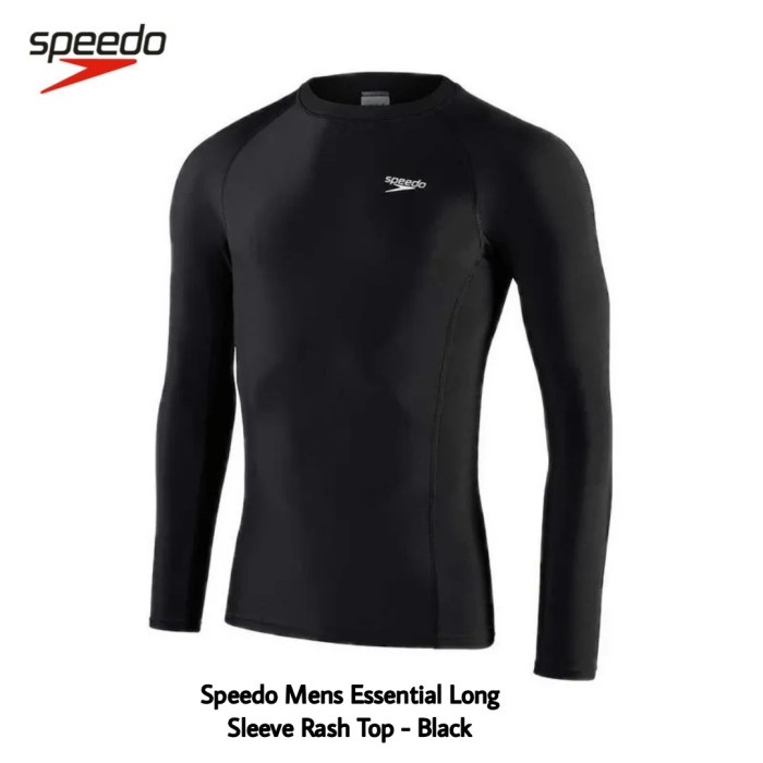 Ready Baju Renang Pria Dewasa Speedo Original - Long Sleeve Rash Top - Black