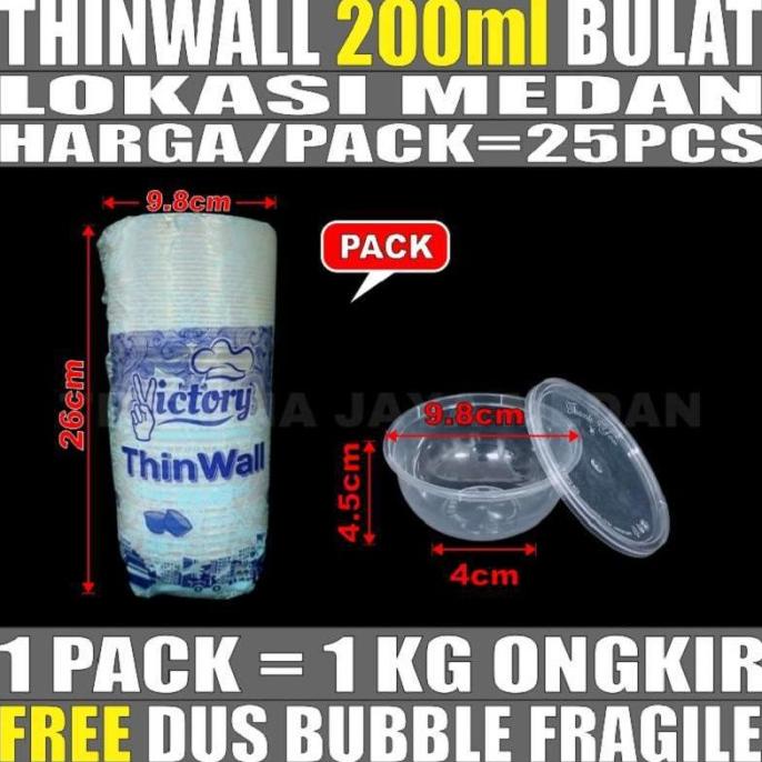 

:0:0:0] Thinwall 200ml Victory Per Pack Bulat Cup Salad Buah Puding Medan