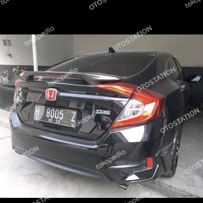 ✅Ready Wing Spoiler Modulo Civic Turbo Sedan 2016-2021 Carbon Fiber Karbon Terbaru