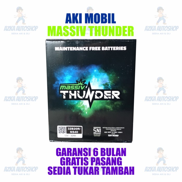 [Original] Aki Mobil Massiv Thunder Ns40 Untuk Avanza Xenia Innova Berkualitas