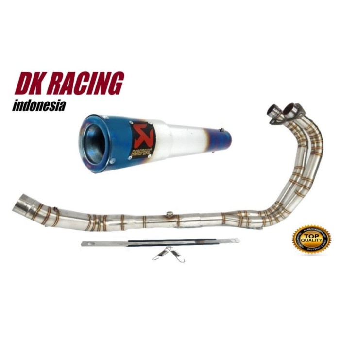 [Original] Knalpot Racing Kawasaki Ninja Fi 250 Karbu Akrapovic Gelas Biru Limited