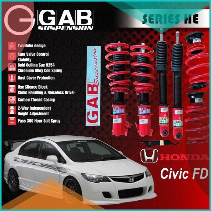 Aksesoris Suspensi per Shockbecker Coilover GAB HE Series Civic FD1 FD