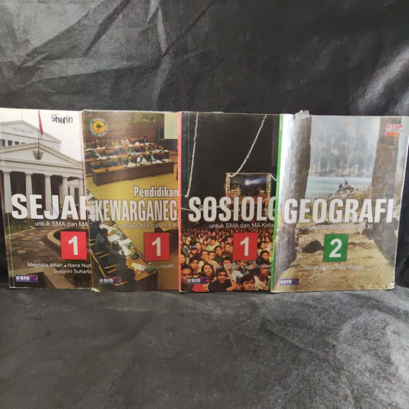 Buku Sejarah, Pendidikan Kewarganegaraan, Sosiologi, Geografi, kelas 10, 11, X, XI, SMA, Esis, KTSP 