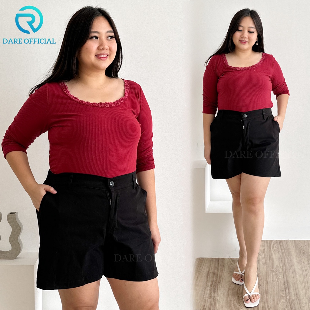 [NEW ARRIVALS] BEST PRODUCT Lyn Hot Pants Jumbo Bahan Twill Stretch Celana Pendek Wanita XXXXL Super