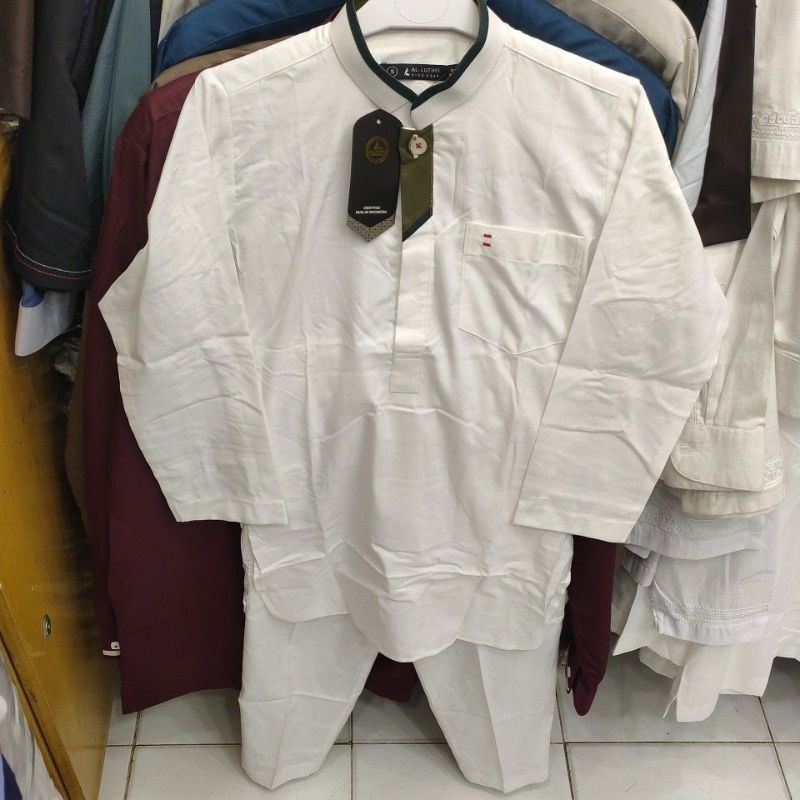 [BEST QUALITY] BAHAN LEMBUT Baju Koko Stelan Pakistan/Kurta Anak Al-Luthfi Putih BW Lengan Panjang