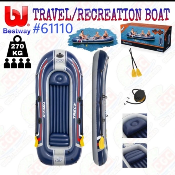 ✨Original Perahu Karet 61110 Hydro Force Treck X3 Set Bestway Boat Karet Terbatas