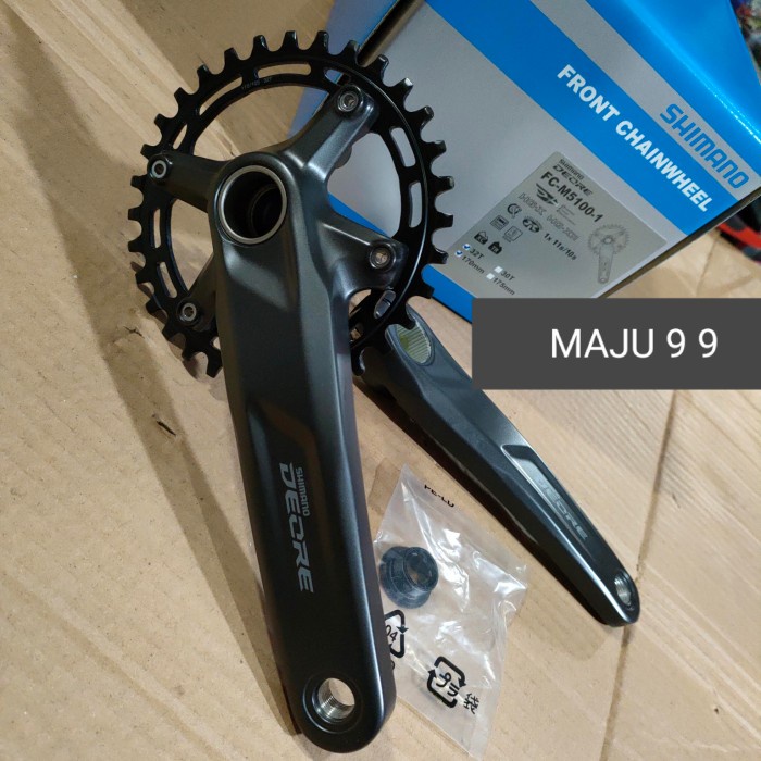 Original Crankset Shimano Ht2 Deore M5100 32T Hollowtech 2 Single Crank Mtb Ori Terbatas