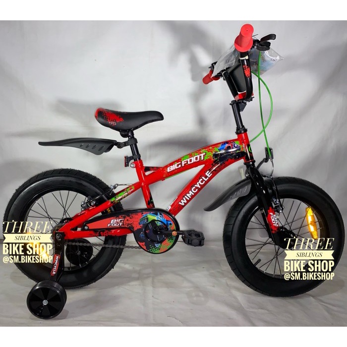 ✨Original Sepeda Bmx Wimcycle Bigfoot 16 Ban Jumbo 3.0 Inch Warna Merah Limited