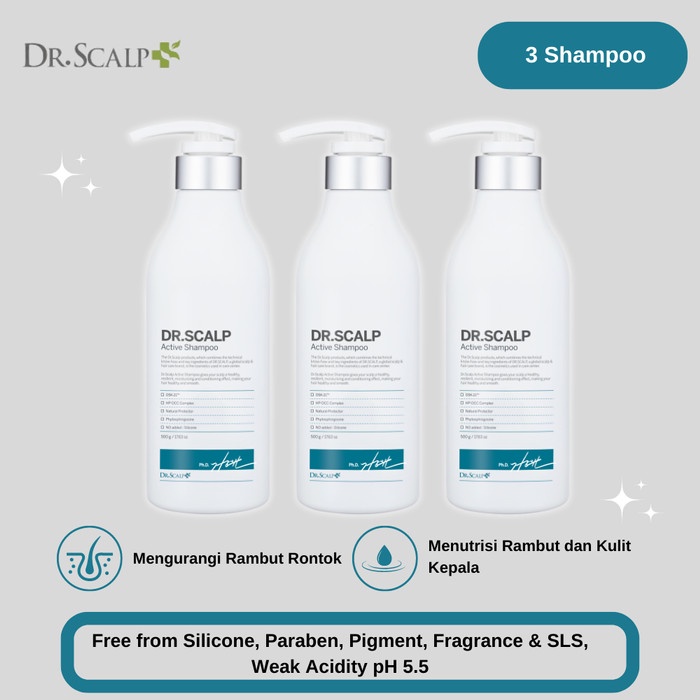 ✨New Ori Package Of 3 Dr.Scalp Dr Care Active Shampoo Terbatas