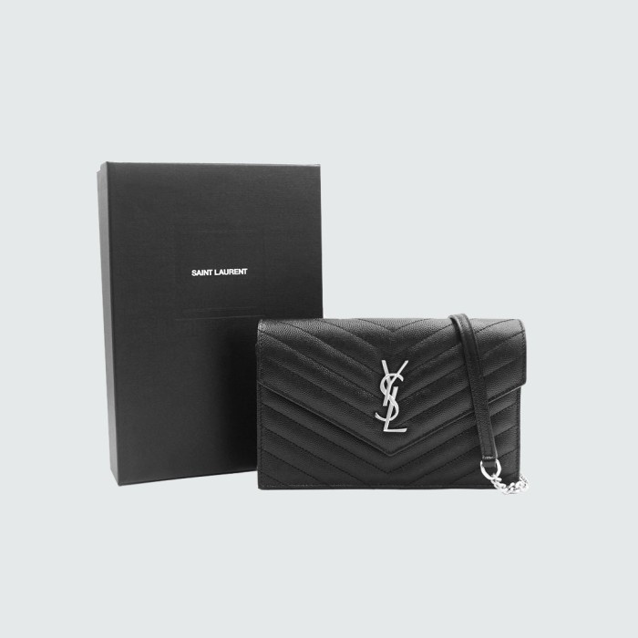 ✨New Saint Laurent Ysl Woc 19Cm Black Shw Terbaru