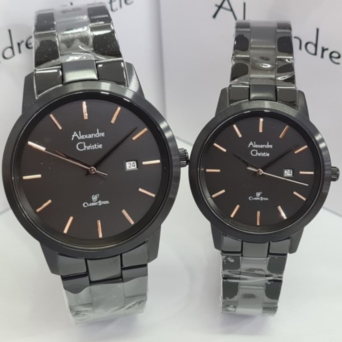 ✨Termurah Jam Tangan Couple Alexandre Christie Original Ac8645 Black Diskon