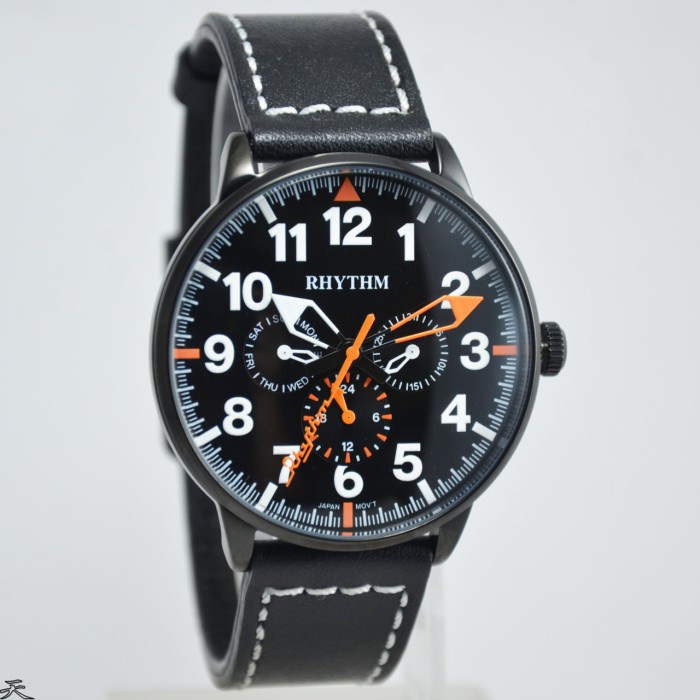 ✨Termurah Rhythm Fe1614S06 - Jam Tangan Pria Kulit Original - Black Diskon