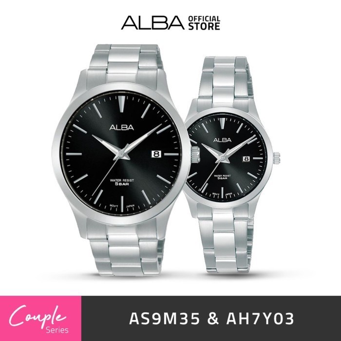 ✨Termurah Jam Tangan Couple Alba Quartz Ah7Y03 - As9M35 Original Terbaru