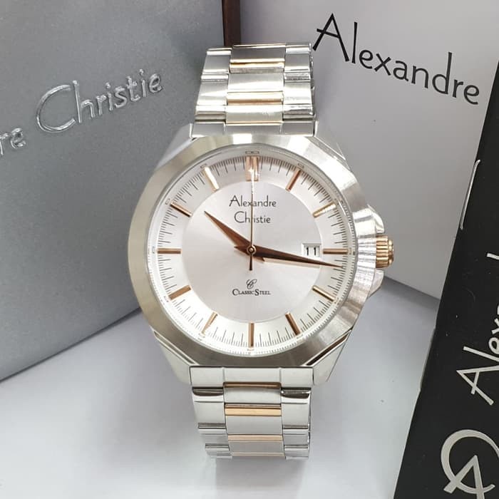 ✨Sale Alexandre Christie 8596Md / Ac8596 Silver Rosegold Original  Garansi Diskon