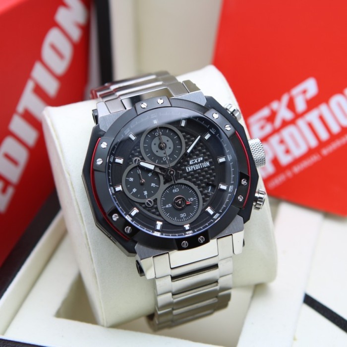 ✨Ready Expedition E 6385 E6385 Mcbtbbare Silver Black Original Jam Tanganpria Diskon