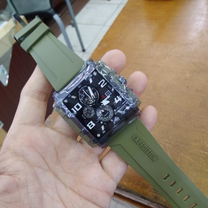 ✨Ready Expedition E6757 Green Army Jam Pria Original Berkualitas
