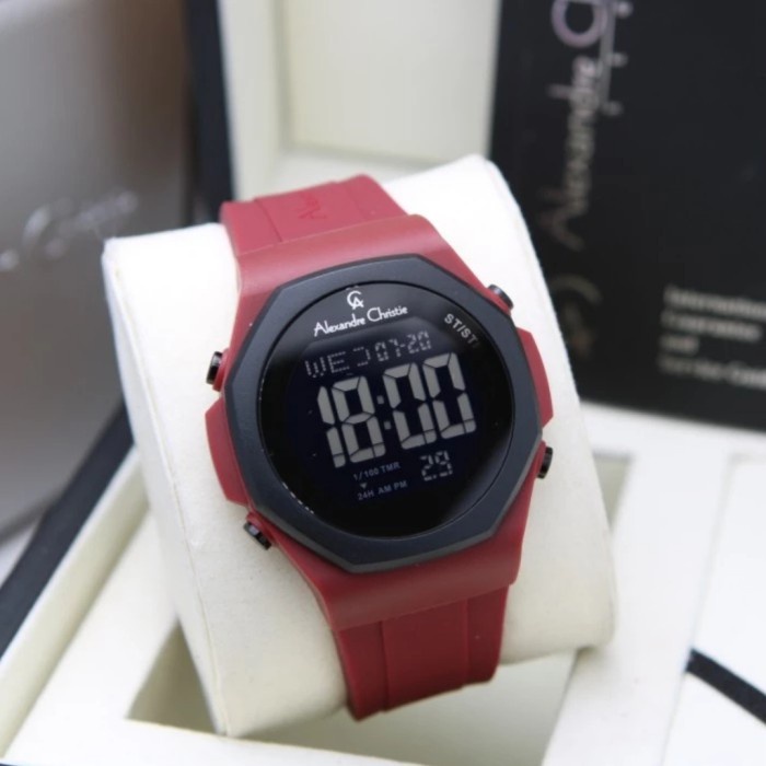 ✨Sale Alexandre Christie Pria Ac 9359 Ac9359 Red Black Original Garansi Diskon