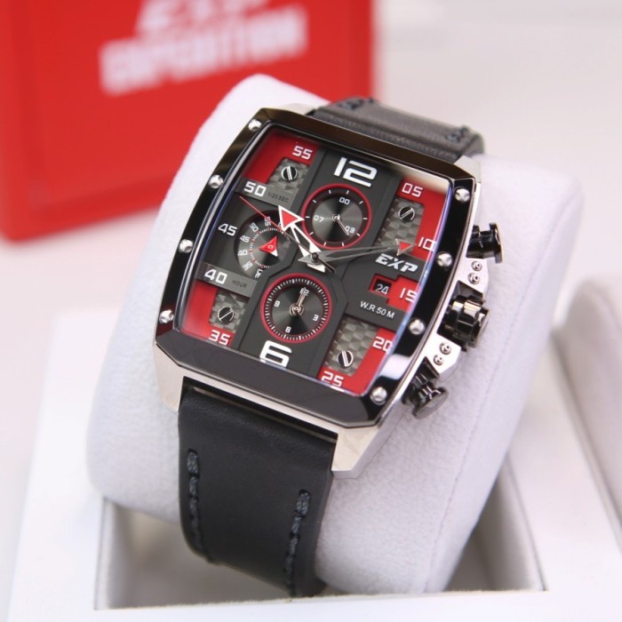 ✨Ready Jam Tangan Expedition E 6636 B Original Chronograph Silver Red Terbaru