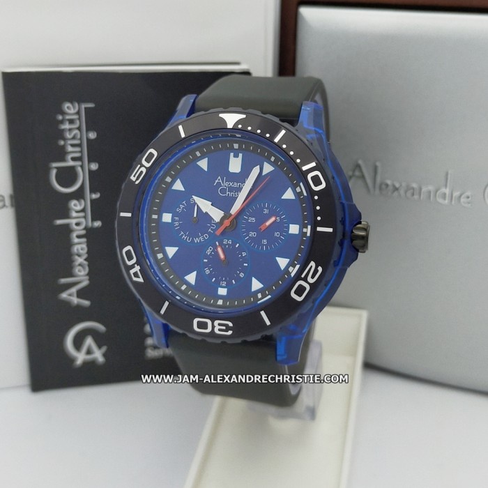 ✨Ready Jam Tangan Pria Alexandre Christie Ac 6531 Mf Blbebl Black Blue Black Limited