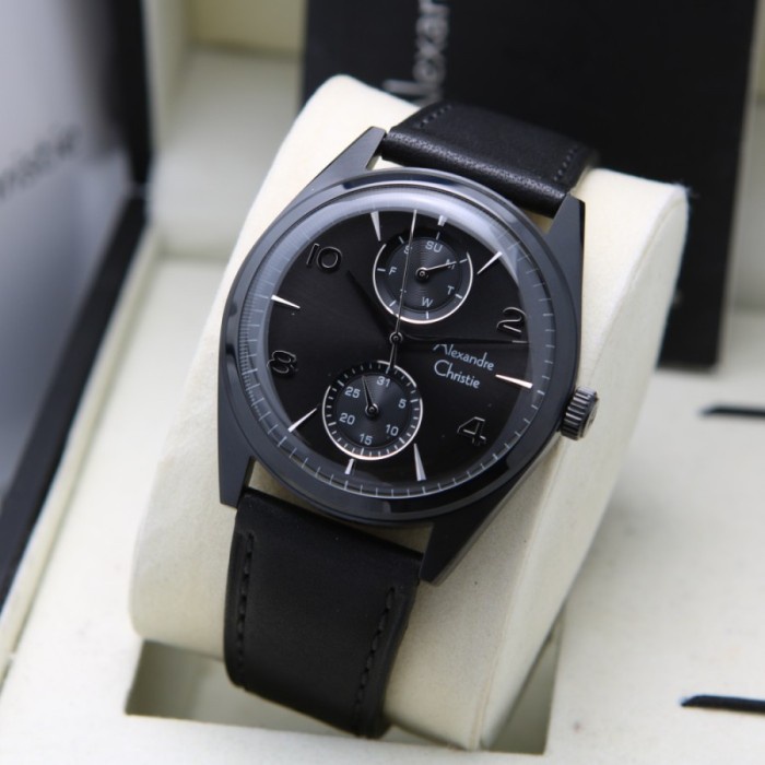 ✨Ready Alexandre Christie Ac6579 Ac 6579 Jam Pria Black Original Terbaru