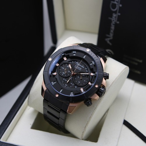 ✨Ready Jam Tangan Pria Original Alexander Christie Ac 6529 Black Rose Ac6529 Berkualitas