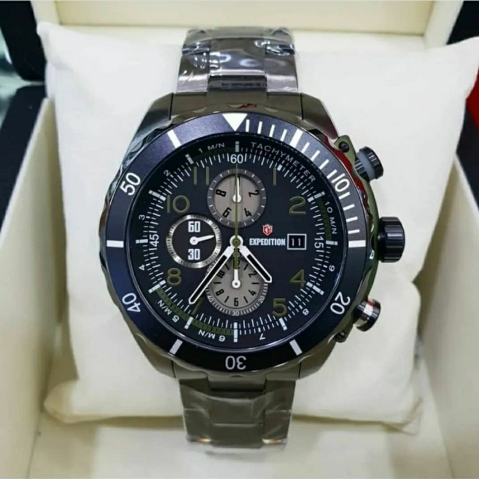 ✨Ready Expedition Exp E6795 E 6795 Black Green Original. Jam Tangan Pria Terbatas