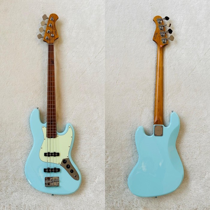 jazz bass SQOE Spain SQOE SJB600 Roasted Maple in Sonic Blue ffstk790