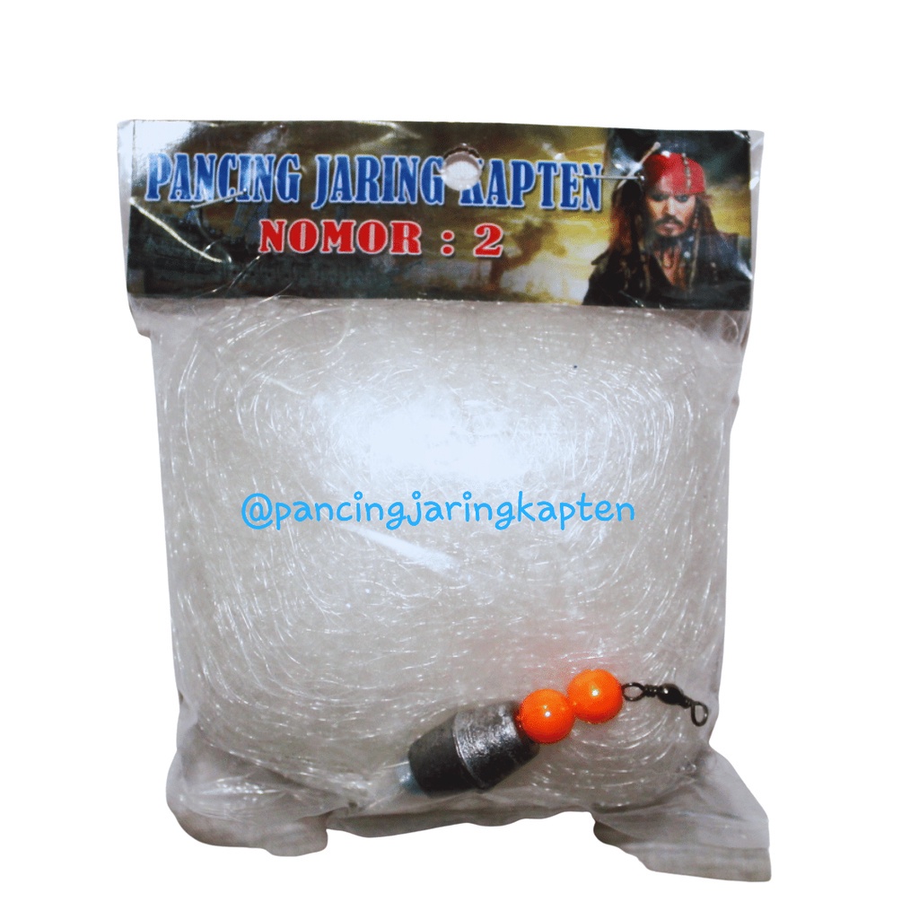 Pancing Jaring Kapten Panjang 2 Meter Isi 5 Pcs Bom Net Ikan Nila