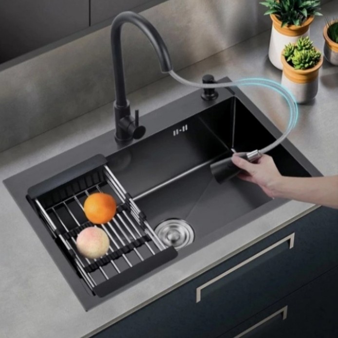 [Baru] Kitchen Sink 6045 Hitam Bak Cuci Piring Kotak Dapur Terbaru