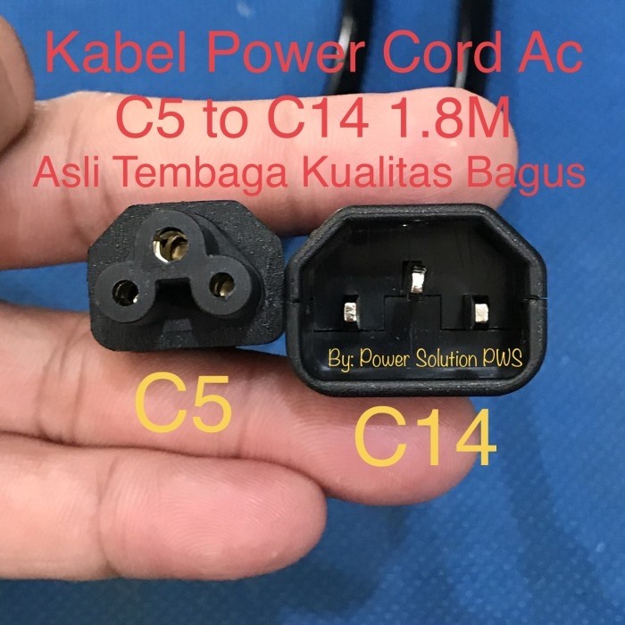 Promo Kabel Power Ac Cord C14 To C5 / C14 To Colokan Notebook / C14-Adaptor