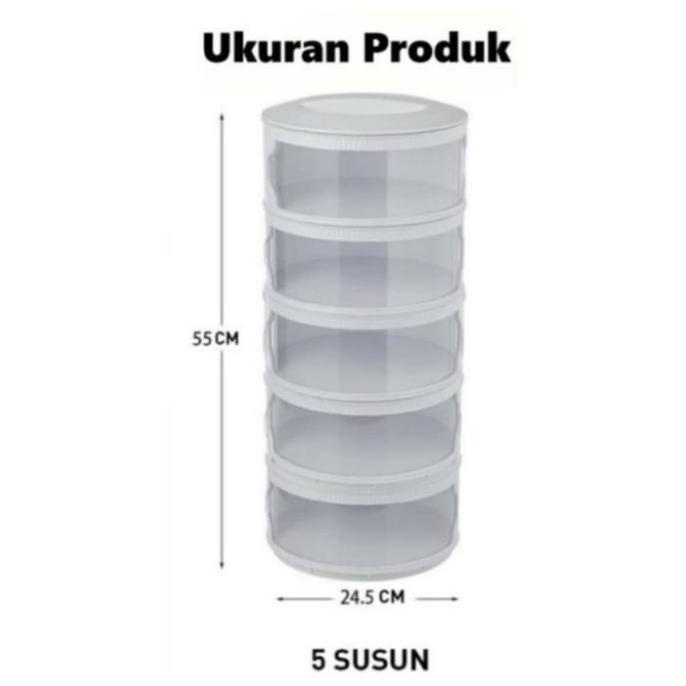 Tempat makan 5 susun / Tudung saji 5 susun / Rak makanan 5 susun