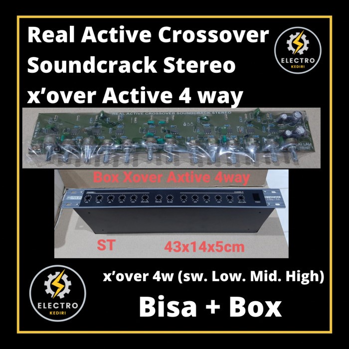 Ready oke] Crossover 4 way + box Real Active Krosover Soundcrack Stereo Xover