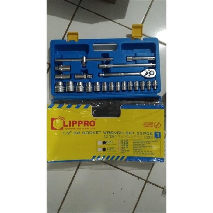 ✅Baru Kunci Sok Sock Hand Socket Set Tools 1/2 8-32 Mm 6Pt Lippro 22 Pcs Terbatas