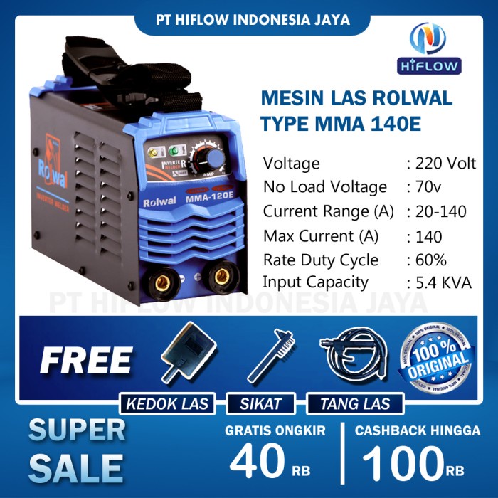 [Original] Mesin Las Trafo Inverter Mma 140E Anti Korosi / Mma Inverter Dc Terbatas