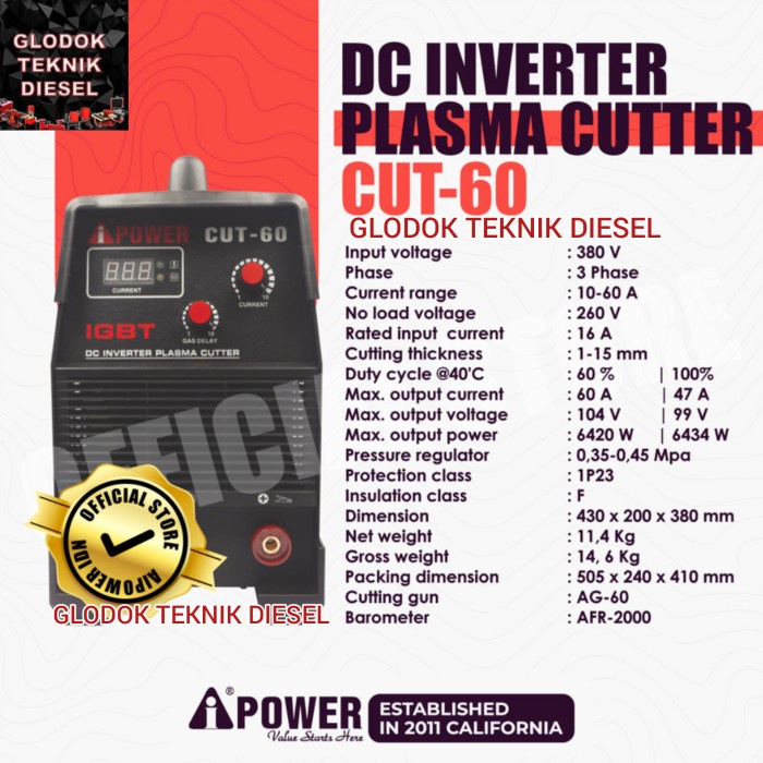[Original] Pemotong Plasma Cut 60/ Plasma Cutter / Plasma Cutting Aipower Cut-60 Terbatas