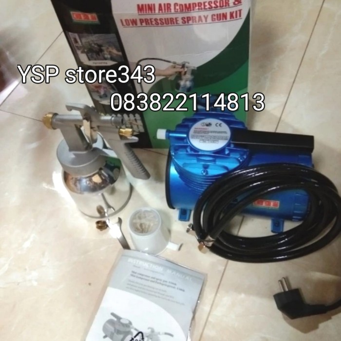 [Original] Alat Semprot Cat Compresor Set Gun Kit Dan Kompresor Kumplit Berkualitas