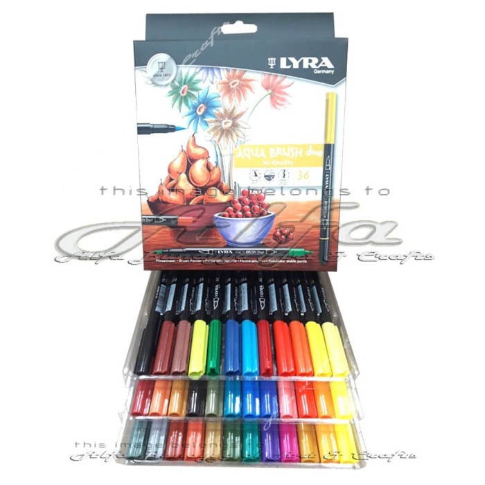 

Gaya Lyra Aqua Brush Duo Set 36 Colours - Brush Pen - Stabilo Spidol 36C