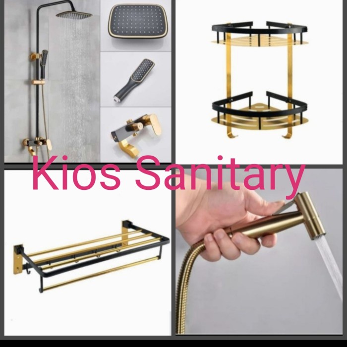 [New Ori] Aksesoris Kamar Mandi Black Gold Terbaru