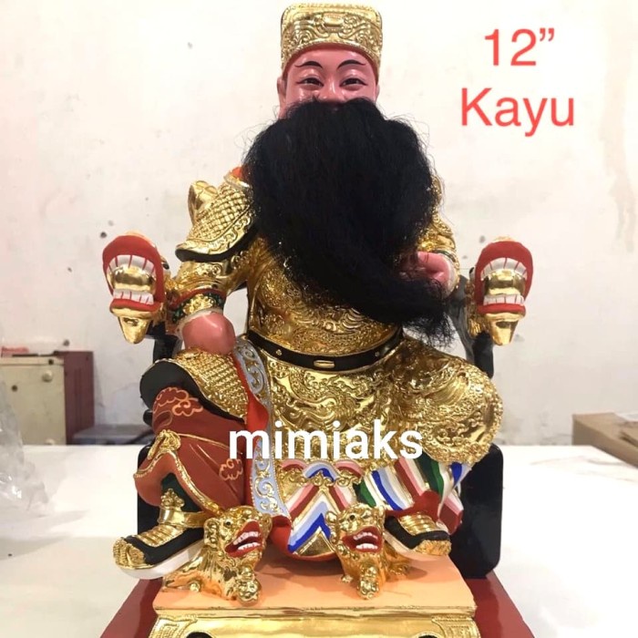 Patung Dewa Li hu Ong ya Kayu 12inch