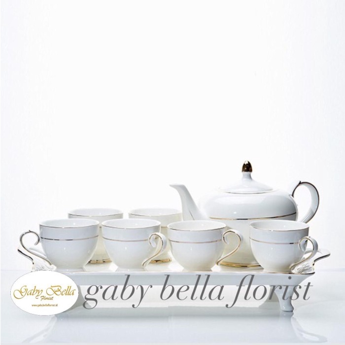 [New Ori] Set Teko Cangkir Capolimonte Isi 6 Pasang. Cangkir Teko Mewah. Cangkir Terbatas