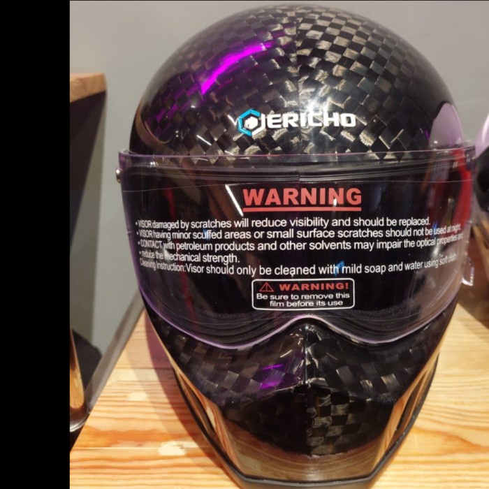 ✨Termurah Jericho Ff1400 Checkred Gloss Carbon  Helm Jericho Terbatas
