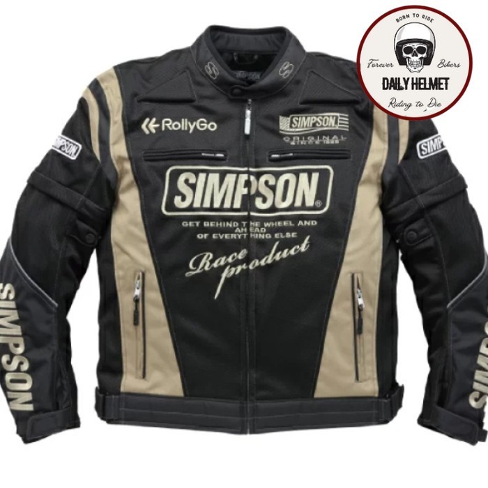 ✨Termurah Jacket Simpson Nsm 2202 Black Gold  Jacket Touring  Original Simpson Terbaru