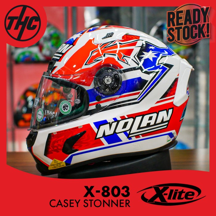 ✨Termurah Xlite X-803 Casey Stoner White Nolan X803 Full Face Helm Terbatas