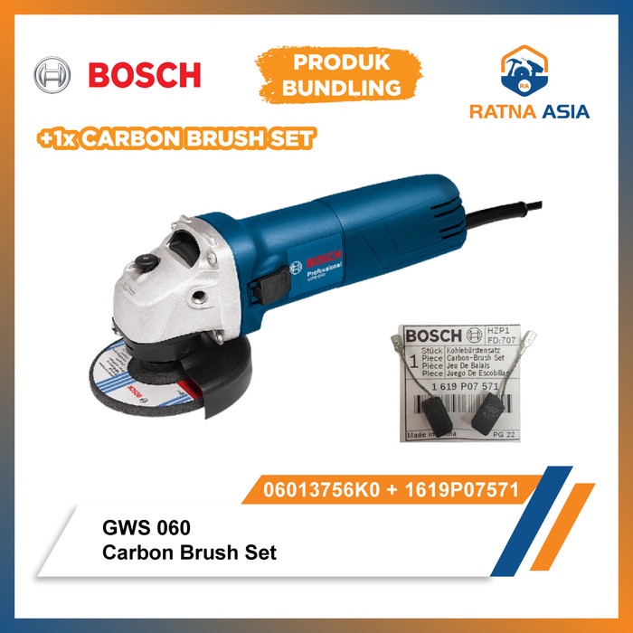 Mesin Gerinda 4" Bosch GWS 060 + Carbon Brush GWS 060