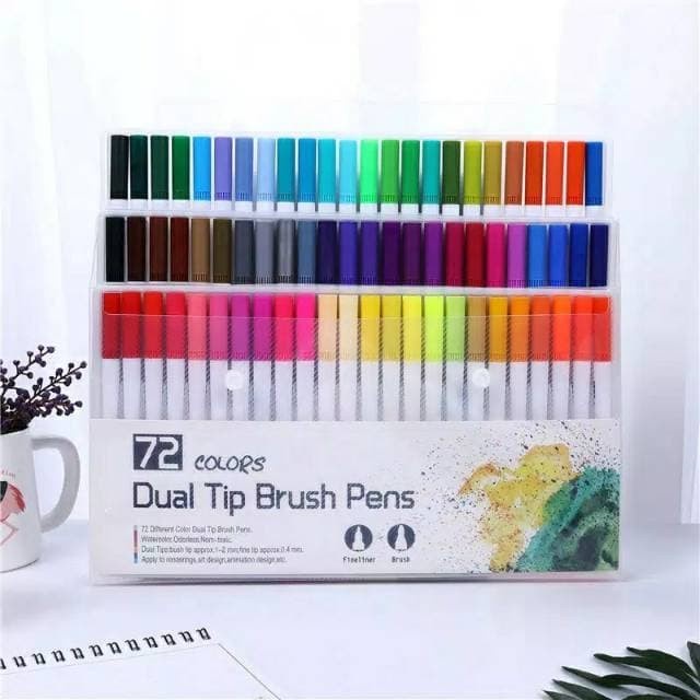 

Gaya 72 Colors Brush Marker Pen Fineliner Marker Dual Tip Brush Marker Pen
