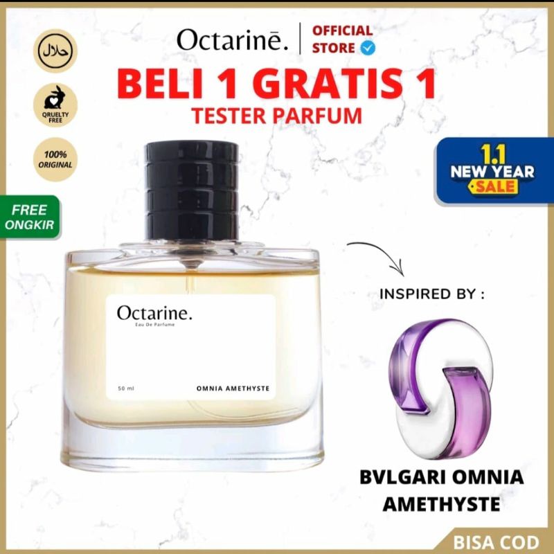 Octarine Parfum Wanita & Pria Tahan Lama Aroma Fresh Sejuk OMNIA AMETHYSTE Insired by BULGARI OMNIA 